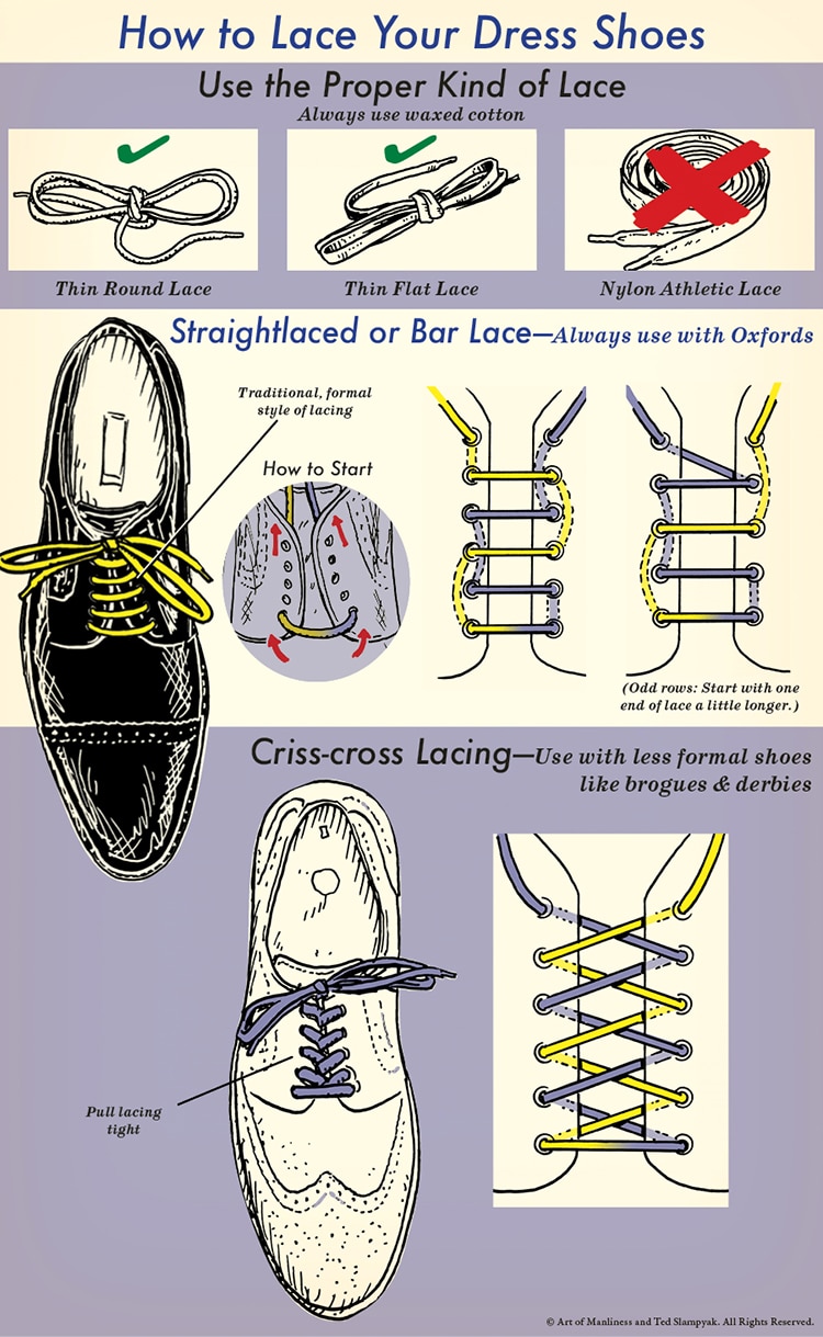 how do you lace dress shoes