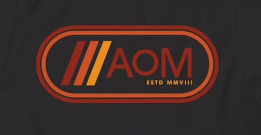 Graphic logo with stylized letters