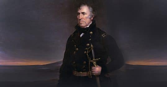 A portrait of a historical military figure, demonstrating leadership qualities, in uniform, holding a sword, with a dramatic sky in the background.