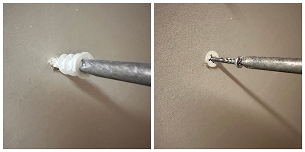 How to remove a screw from a wall with drywall anchors.