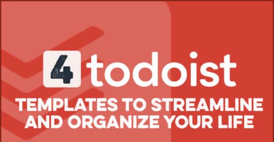 Effortlessly organize and streamline your life with Todoist templates, set against a bold red background with a sleek checklist icon.
