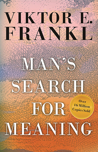 Book cover of "Man's Search for Meaning" by Viktor E. Frankl, featuring a textured background and a sticker proudly announcing over 16 million copies sold; a timeless work now inspiring countless podcast discussions worldwide.