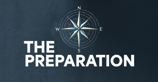 A compass rose above bold white text that reads
